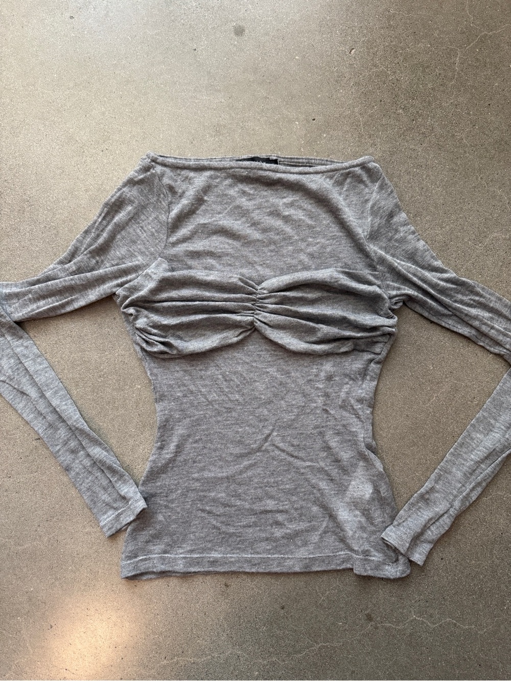 ASOS Design Sheer Top with Ruched Bust